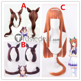 Uma Musume Pretty Derby Special Week Tokao Teio Silence Suzuka Brown Orange Cosplay Wigs