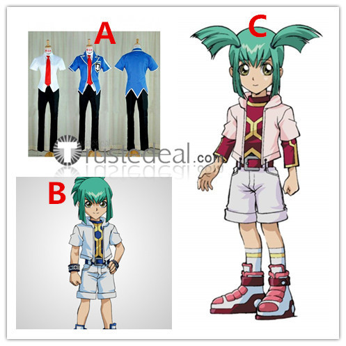 Yu Gi Oh 5Ds Leo Luna Blue White Cosplay Costumes