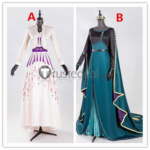 Frozen 2 Disney Cronation Queen Anna Gown and Daily Dress Cosplay Costume