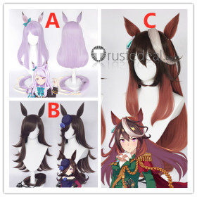 Uma Musume Pretty Derby Mejiro McQueen Rice Shower Symboli Rudolf Brown Purple Cosplay Wig