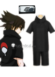 Naruto Sasuke Uchiha Adult Kids Black Cosplay Costume