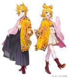 Vocaloid Sakura Miku Kagamine Rin Len Kimono Cosplay Costumes