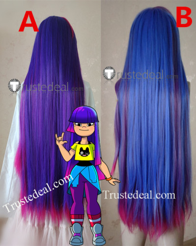 Glitch Techs Miko Kubota Blue Purple Pink Black Cosplay Wigs