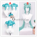 Vocaloid Miku Hatsune Bunny Cheongsam Green Blue Cosplay Wigs