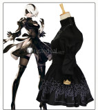 Nier Automata 2B Black Gothic Lolita Cosplay Costume1