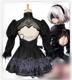 Nier Automata 2B Black Gothic Lolita Cosplay Costume1