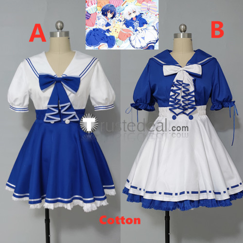 Zombie Land Saga Ai Mizuno Junko Konno Sailor Blue White Cosplay Costumes