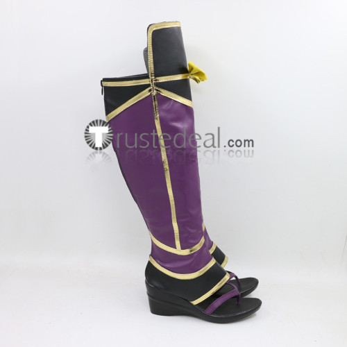 Samurai Warriors 4 Ranmaru Mori Purple Cosplay Shoes Boots