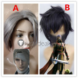 Final Fantasy Rufus Shinra Kurasame Susaya Grey Purple Blonde Cosplay Wig