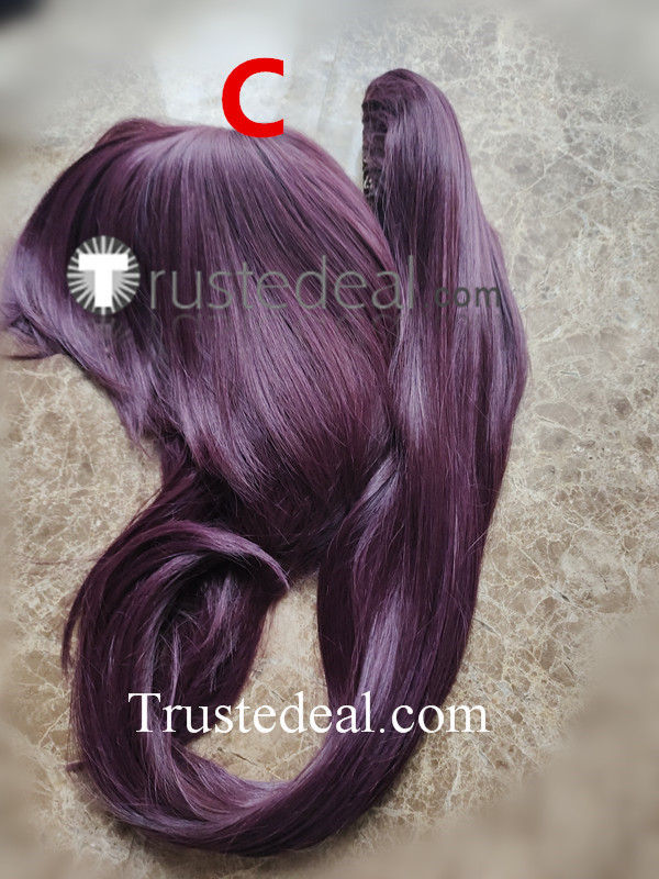 Bleach Shihouin Yoruichi Long Purple Ponytail Cosplay Wigs