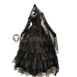 Vocaloid Himitsu Kuro No Chikai Secret  Black Vow Miku Black Gothic Dress Cosplay Costume
