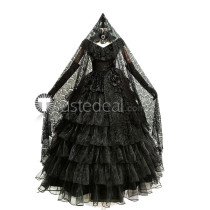 Vocaloid Himitsu Kuro No Chikai Secret  Black Vow Miku Black Gothic Dress Cosplay Costume