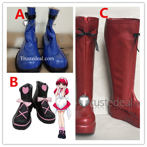 Tokyo Mew Mew Ichigo Momomiya Mew Strawberry Masaya Aoyama Blue Knight Blue Red Cosplay Boots Shoes