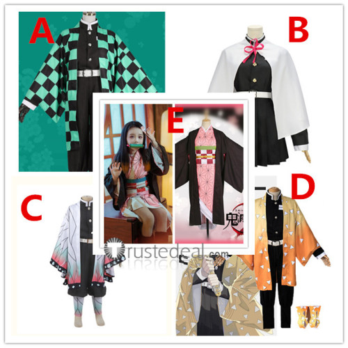 Kimetsu no Yaiba Demon Slayer Tanjiro Nezuko Kamado Zenitsu Agatsuma Shinobu Kanao Kids Children Cosplay Costumes