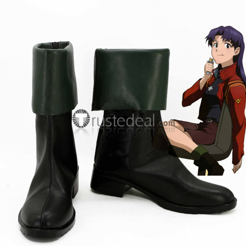 Neon Genesis Evangelion Misato Katsuragi Black Cosplay Shoes Boots