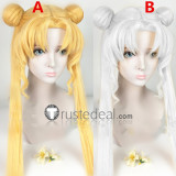 Sailor Moon Serena Usagi Tsukino Blonde Silver White Cosplay Wigs