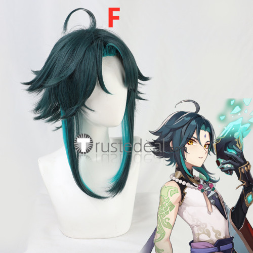 Genshin Impact Jean Barbara Xiao Xiangling Diluc Blonde Red Blue Cosplay Wigs