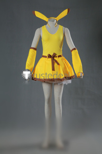 Pokemon Gijinka Pikachu Yellow Cosplay Costumes
