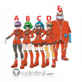 Pokemon XY Team Flare Scientists Bryony Aliana Celosia Mable Xeros Red Orange Cosplay Costumes