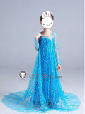 Frozen Disney Princess Little Elsa Kids Child Blue White Dress Cosplay Costumes