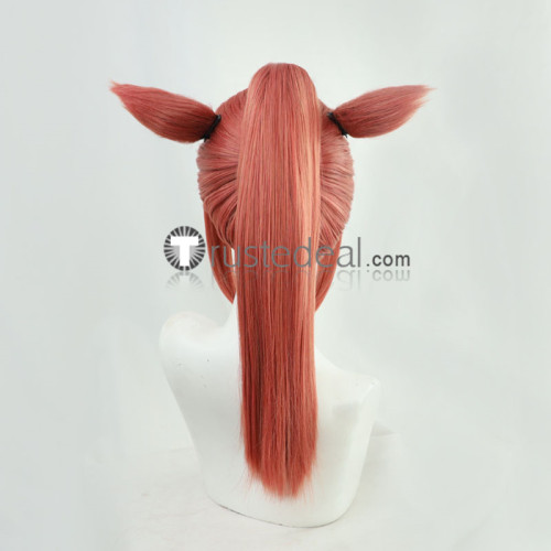 Final Fantasy XIV 14 Catgirl Red Black Brown White Cosplay Wigs Ponytail Ears