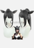 Final Fantasy XIV 14 Catgirl Red Black Brown White Cosplay Wigs Ponytail Ears