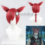 Final Fantasy XIV Miqo'te Y'shtola Rhul G'raha Tia Silver Red Cosplay Wigs Ears
