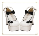 Angelic Imprint- Elegant Bow Embroidery Round/Square Heels Qi Lolita Shoes