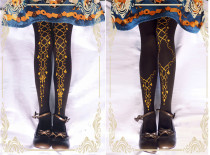 Ribbon Poker~ Gothic Lolita Printed Tights