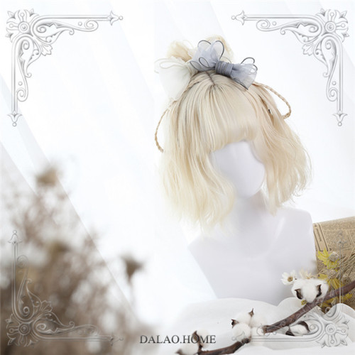 Dalao Home ~Iris ~ Sweet Cream White Lolita Short Wigs