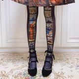 Ruby Rabbit ~ Stained Glass Thin Lolita Tights -Pre-order