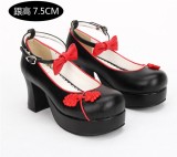 Angelic Imprint- Elegant Bow Embroidery Round/Square Heels Qi Lolita Shoes