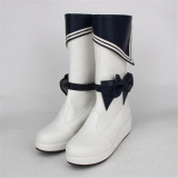 Angelic Imprint- Classic Sailor Style Lolita High Cylinder Boots with Removable Bow