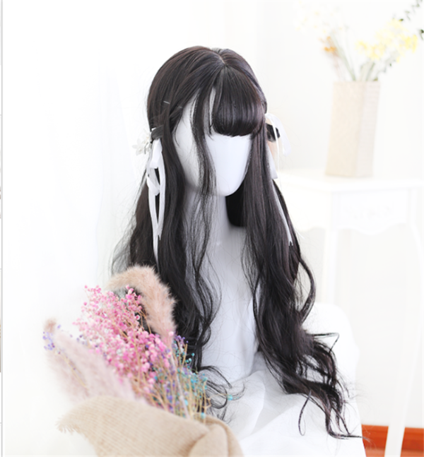 Sylvia 65cm Black Gental Wavy Wig