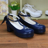 Angelic Imprint- Sweet T-shaped Straps Lolita Square Heel Shoes with Detachable Angel Wings