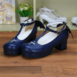 Angelic Imprint- Sweet T-shaped Straps Lolita Square Heel Shoes with Detachable Angel Wings