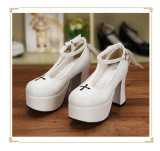 Angelic Imprint- Sweet T-shaped Straps Lolita Square Heel Shoes with Detachable Angel Wings