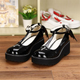 Angelic Imprint- Sweet T-shaped Straps Lolita High Platform Shoes with Detachable Angel Wings