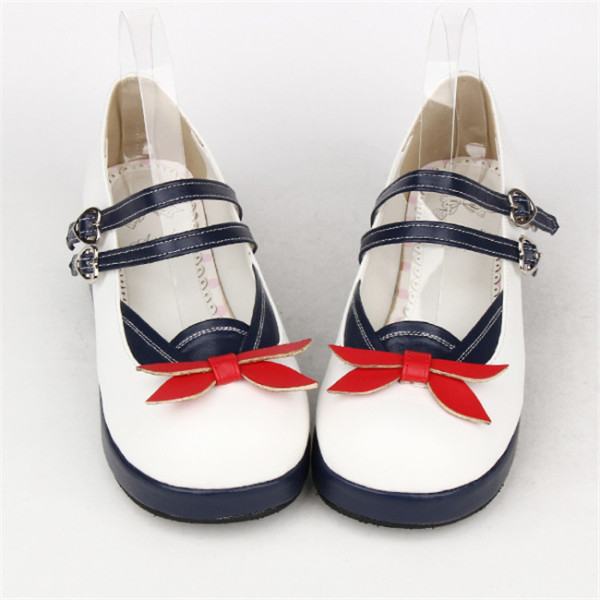 Angelic Imprint- Sweet Sailor Style Double Belts Bow Lolita Shoes