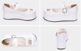 Angelic Imprint- Heart Shaped Embroidery -Sweet Lolita Shoes