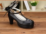 Angelic Imprint- Gothic T-shaped Straps Lolita Heels Shoes with Detachable Angel Wings