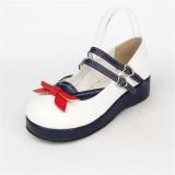 Angelic Imprint- Sweet Sailor Style Double Belts Bow Lolita Shoes