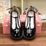 Angelic Imprint- Sweet T-shaped Straps Lolita High Platform Shoes with Detachable Angel Wings