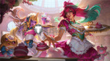 League of Legends LOL Cafe Cuties New Skin Annie Soraka Sivir Gwen Pink Blonde Green Cosplay Wigs