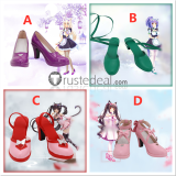 Nekopara Chocola Cinnamon Coconut Maid Purple Pink Green Cosplay Shoes Heels