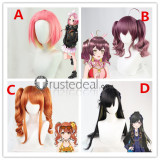 D4DJ Dig Delight Direct Drive DJ Shinobu Inuyose Ohnaruto Muni Seto Rika Tsubaki Aoyagi Pink Orange Cosplay Wigs