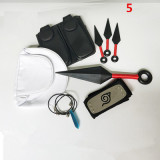 Naruto Ninja Kunai Shuriken Bags Neckalces Rings Kakashi Mask Gloves Cosplay Props Accessories