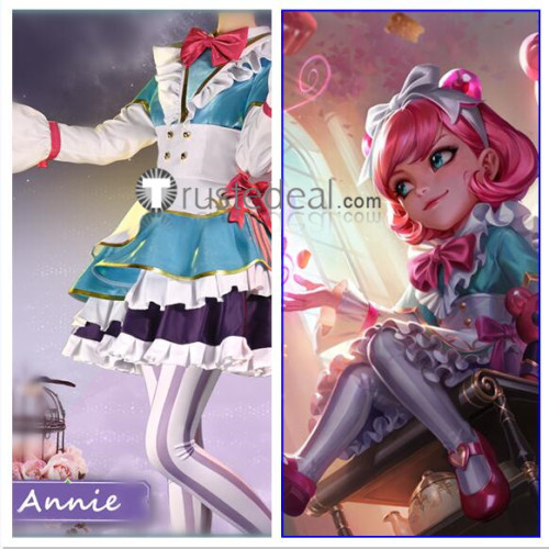 League of Legends LOL Cafe Cuties New Skin Annie Soraka Sivir Gwen Maid Cosplay Costumes