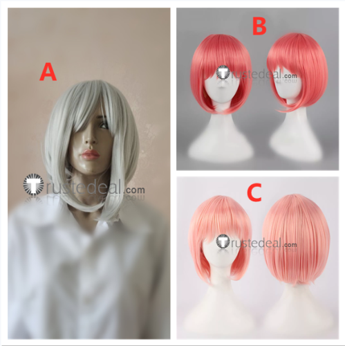 Guilty Gear Elphelt Valentine Silver White Pink Cosplay Wigs