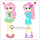 My Little Pony Equestria Girls Fluttershy Blue Green Dress Cosplay Costumes